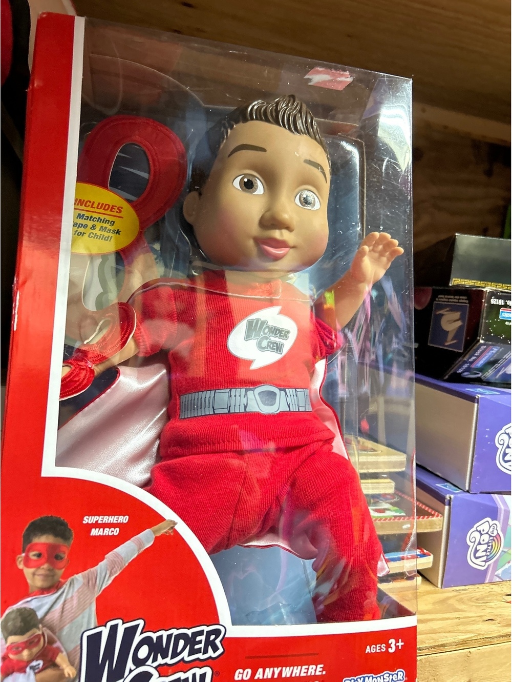 Wonder Crew Superhero Marco Doll with Mask and Cape for Kids Ages 3+